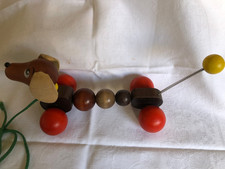 Nachziehtier Dackel Nachziehspielzeug Vintage von Lorenz Holzspielzeug