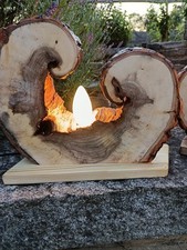 Baumscheibenlampe,Holzlampe,LED Ambienteleuchte,Tischlampe,Weide-Echtholz,UNIKAT