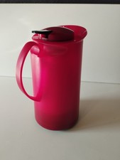 Emsa Thermoskanne, Warmhaltekanne, 1 Liter, 1 L, Rot, Ausgießverschluß