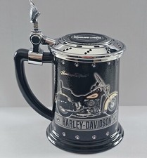 Seltener Harley Davidson Bierkrug mit Adler Zinndeckel Heritage Softail, Biker