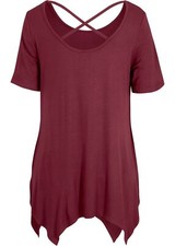 Neu Zipfel Longshirt kurzarm Gr. 36/38 Ahornrot Damen-Shirt Long-Bluse Tunika