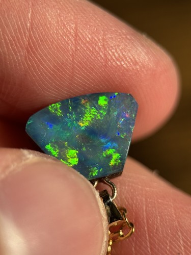 14k gold anhänger - gold, opal