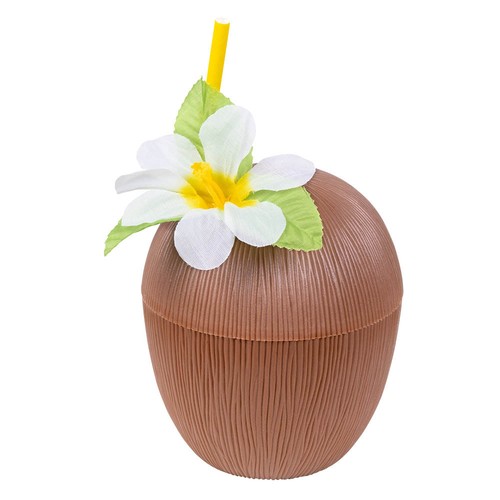Kokosnuss becher mit blüte - kokosnuss,