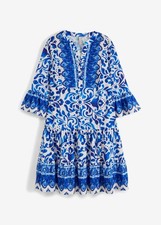 Kleid Gr. 48/50 Blau Weiß Sommerkleid Mini Freizeitkleid Casual-Dress Neu*