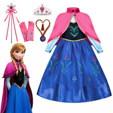 Anna Frozen Kinder Halloween Party Kleid Cosplay-Kostüm Girl Book Week SnowQueen