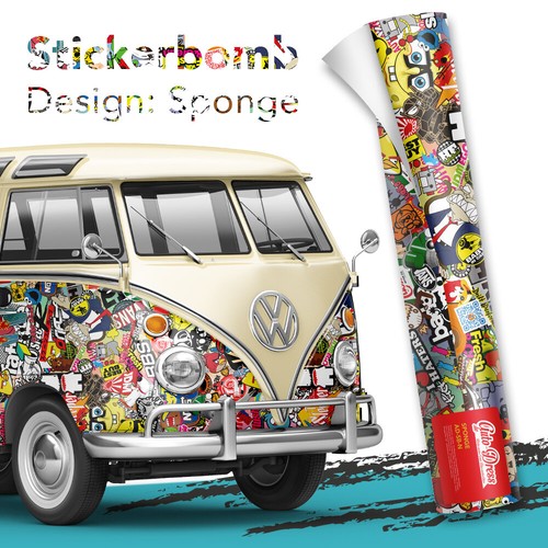 Stickerbomb auto folie - stickerbomb, auto-folie