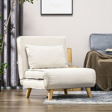 HOMCOM Schlafsessel, Klappbett mit Bettfunktion, Lendenkissen, für Wohnzimmer