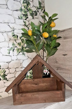 selbst gebautes Vogelhaus, Futterstelle, großes Holzhaus, upcycling