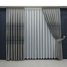 Vorhang Grau Muster Falten Fon