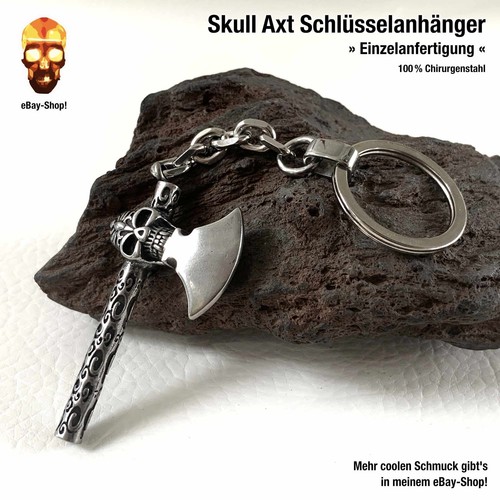 Skull axt schlüsselanhänger - skull,