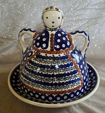 BUNZLAUER Keramik Polen Glocke Butterdose Butterschale Deckeldose Käseglocke