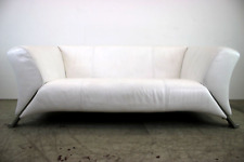 Rolf Benz 322 Club Sofa Zweisitzer Designer Couch Weiß Echt Leder Klassiker