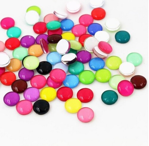 Glas cabochons einfarbig - einfarbig, gelb