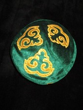 Kappe Orient Afrika, FES FEZ Mütze Kopfbedeckung Tarbusch, Samt grün Applikation