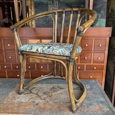 Stuhl neu gepolstert Bambus Jungel Jungle Jaquard Armlehnstuhl Sessel vintage