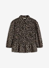 Bluse Gr. 48 Schwarz Sandbeige