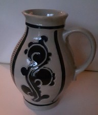 Krug, Bembel, blau-grau,salzglasur,  Westerwald Keramik, ca.18cm hoch, 1L 