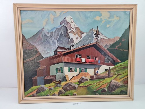Gemälde alpenhaus landschaft - gemälde,