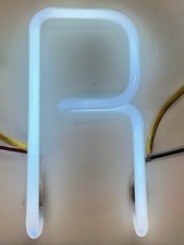 Funktionierender Vintage Leuchtbuchstabe R, 1970, Neon, Leuchtschrift, Buchstabe