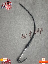 Handgefertigte hochwertige Echtleder Bullenpeitsche mit Stahlgriff Auspeitsche Peitsche