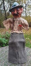 Künstler Hand Spiel Puppe Herr mit Hut 44cm - alte Ton Handarbeit Unikat Sammler
