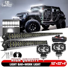 LED Lichtbalken Set 52 Zoll+22"+4" Pods Für Jeep Wrangler JK TJ YJ CJ Offroad