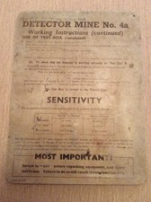 WW2 British Army Minensuchgerät 4a Arbeitsanleitung Metallplatte