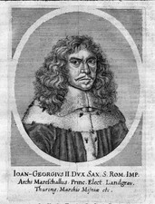um 1700 Johann Georg II. Sachsen Kurfürst Portrait Kupferstich antique print