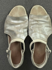 PANTANETTI Made In Italy Damen Sommer Sandalen Schuhe Silber Gr.39 Sehr Gut