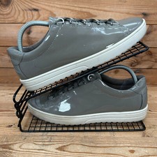 Ecco Turnschuhe Damen Größe UK 7 Fara grau Lackleder bequeme elegante Schuhe