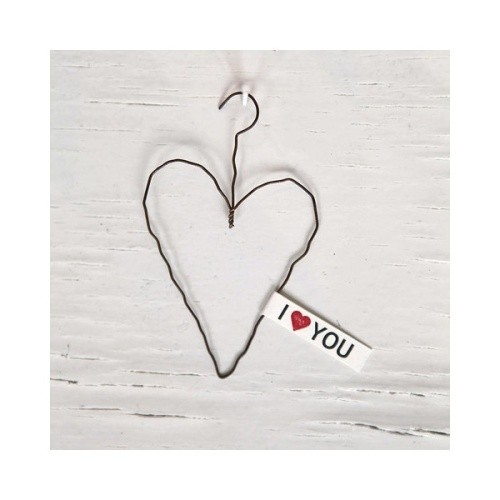Drahtherz ornament love - "i,