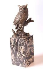 Bronze Figur Eule Vogel Uhu