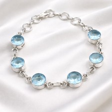 Blautopas Armband Silber 925