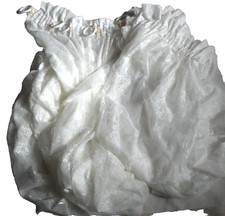 2 Gardinen/Stores mit Kräuselband / Weiß / je 70x225cm / gerafft / Blütendesign