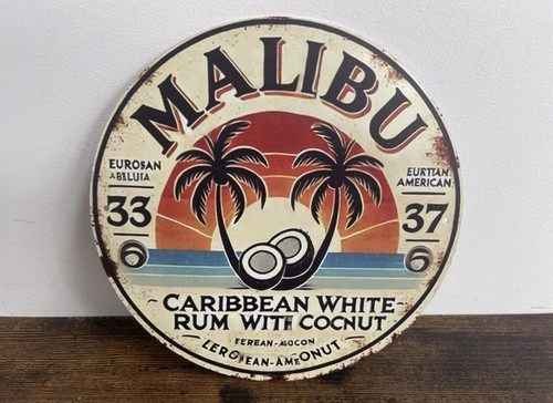 Malibu blechschild 20cm - blechschild,
