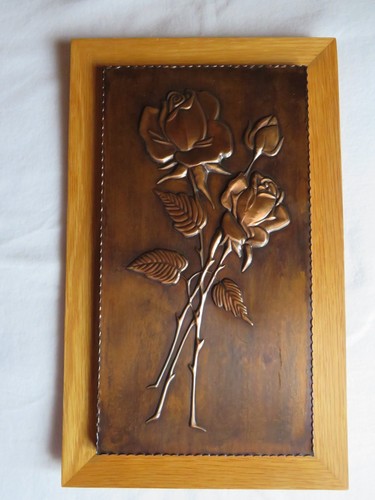 Kupfer reliefbild rosen - kupfer,