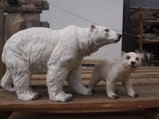 Eisbär Deko Figur mit Baby im