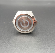 Edelstahl Druckschalter, Drucktaster, LED, 12-24V / R,