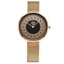 Damenuhr Armbanduhr Gold 750 vergoldet 18 Karat Edelstahl UVP:190€ U6041D2