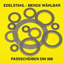 PASSSCHEIBEN EDELSTAHL DIN 988 DISTANZSCHEIBEN AUSGLEICHSSCHEIBEN VIELE GRÖßEN