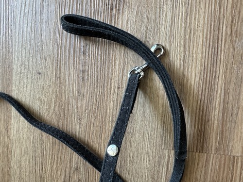 Leder hundeleine schwarz - leder,