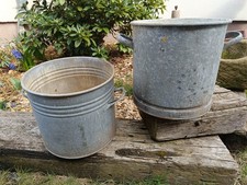 2 alte Zinktöpfe Pflanzkübel
