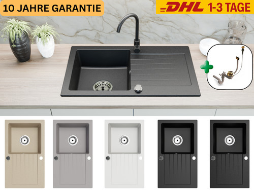 Granitspüle 75x43 mit - 75x43,5, cm