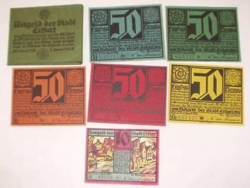 Etui mit banknoten notgeld - 5,