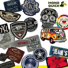 Mono-Quick Patches Aufbügler Applikationen Flicken Aufnäher Label Vintage Wappen