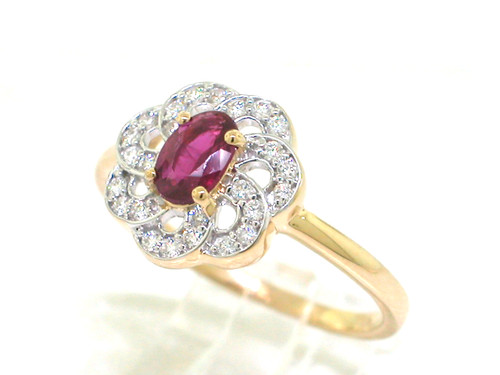 Rubin brillant ring 585 - rubin,