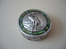 Glen Rabena Canada Dose Fischreiher mit Halbedelsteinen 1980