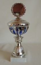 1 Wanderpokal Höhe 26 cm Ø 10 cm mit Emblem + Gravur #25223 (Sport Freizeit)