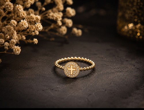 585 goldring kreuz - goldring, unikat