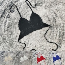 Häkel Strick Neckholder Bikini Oberteil für Damen für stilvolle Strand- und B